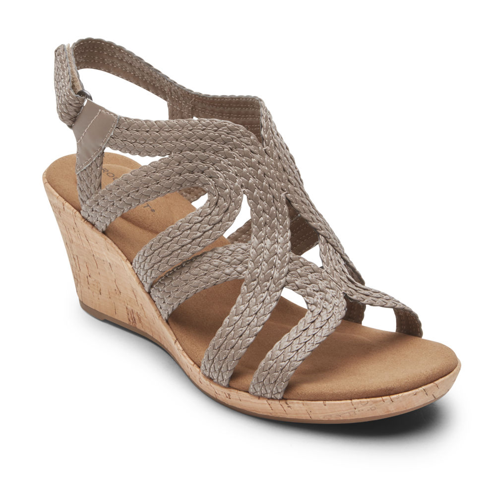 Sandálias Rockport Mulher Cinzentas - Briah Braided - 13296LBGQ